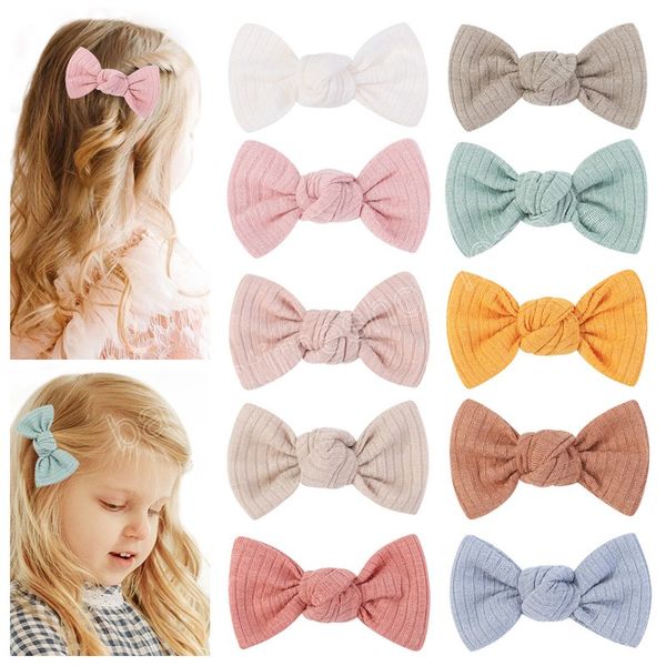

baby girl princess hairpin knitted hair bow nylon safe hair clip barrettes for infants toddlers kids kawaii accessories, Slivery;white
