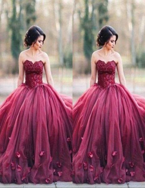 

burgundy strapless ball gown princess quinceanera prom dresses lace bodice basque waist backless long evening gowns custom5202007, Blue;red