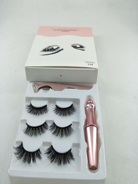 

magnetic eyelashes with eyeliner and tweezer 3 pairs 5 magnetic false eyelashes liquid eyeliner makeup set reusable eyelash no glu4309842