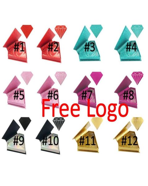 

elb003 whole false eyelashes packaging box fake 3d mink lashes boxes faux cils strip diamond magnetic case empty logo pri8930938