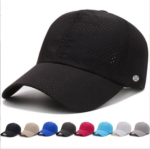 

2023 qc yoga hats men's and women's baseball caps fashion quick-drying fabric sun hat caps beach outdoor sports solid color shade, Black;white