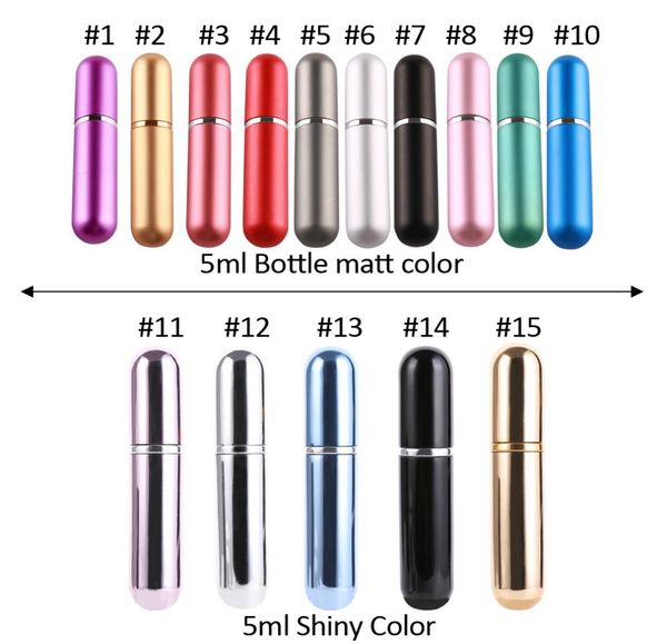 

tamax pf009 5ml refillable portable mini perfume bottle traveler aluminum spray atomizer empty perfumery bottle 15color option dh7118485
