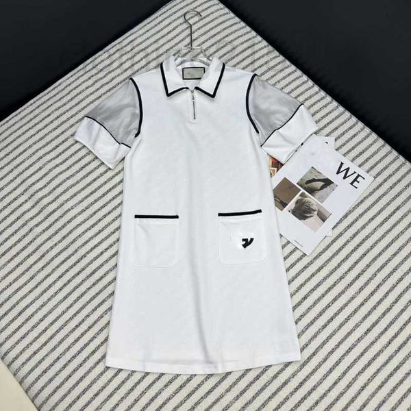 

basic & casual dresses designer pre autumn new g school elegant and style contrast color panel bubble sleeve polo neck dress 7frm, Black;gray