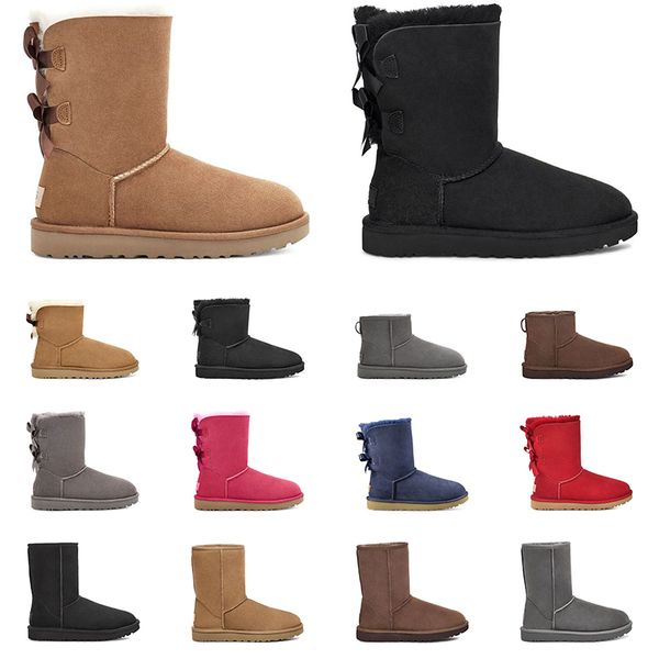 

designer women snow boots australia chestnut black grey fashion classic mini bailey bow ankle short boot outdoor womens booties winter shoes
