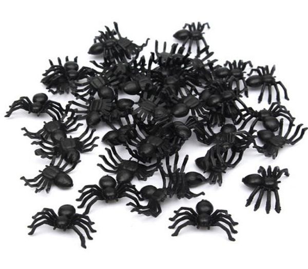

50pcs horror black spider haunted house spiders web bar party halloween decorations supplies simulation tricky toy3732839