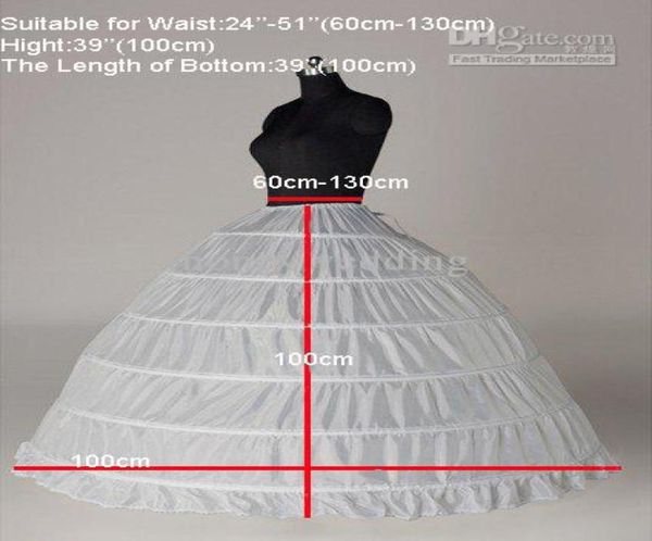 

white 6 hoop petticoat crinoline slip underskirt bridal ball gown wedding dress petticoats in stock 8669389