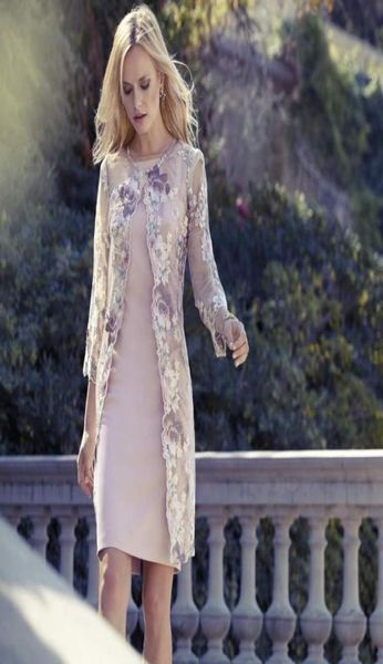 

elegant knee length mother of the bride dresses with lace jacket bateau neck flower wedding guest dress plus size sheath short eve9447501, Black;red