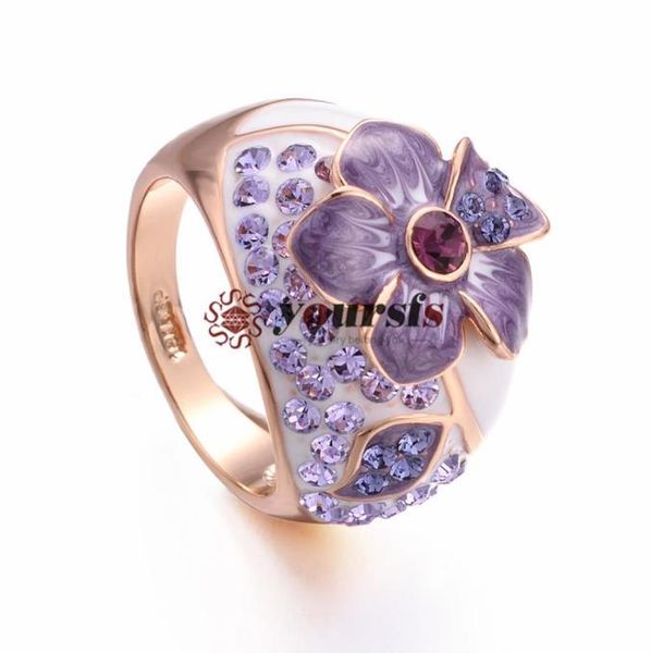 

yoursfs big purple statement rings amethyst crystal cocktail jewelry 18k gold glitzy flower rings for women valentines gifts r179r6580221, Silver