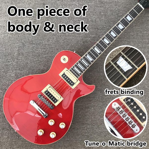 

2022 new style electric guitar red maple frets binding tune-o-matic bridge rosewood fingerboard as same of the pictures264t