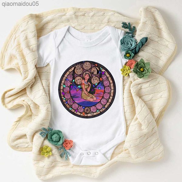 

comfy baby onesie dropship harajuku style pocahontas princess print newborn clothes exquisite casual infant cute bodysuit l230712, Blue
