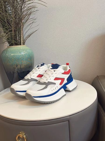 

luxury men women designer casual shoes white black pink blue green red calf leather lace-up sneaker oversized rubber sole trainers flat loaf