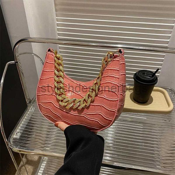 

shoulder bags 2023 new style fashion simple one shoulder underarm carrying stone pattern simple casual handheld fashion crescent bagstylishd