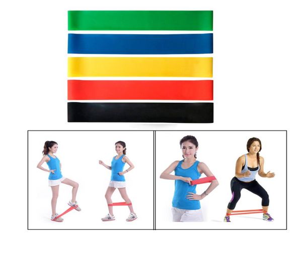 

5 colors elastic yoga rubber resistance assist bands gum for fitness equipment exercise band workout pull rope stretch cross train6566420