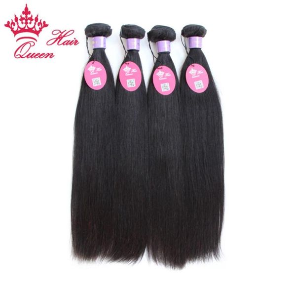 

queen hair official store malaysian virgin human hair extensions straight natural color 1b can dye fast 4023119, Black