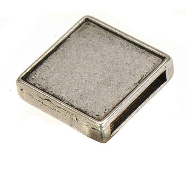 

beads charms metal antique silver slide alloy square diy cabochon set fashion jewelry findings for leather bracelets 13mm wide hol3124227, Black