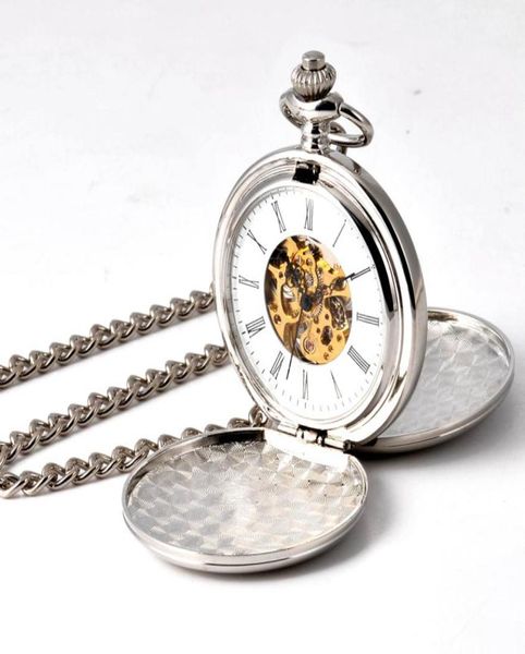 

whole men perspective hollow mechanical watches mechanical roman pocket watch2784907, Slivery;golden