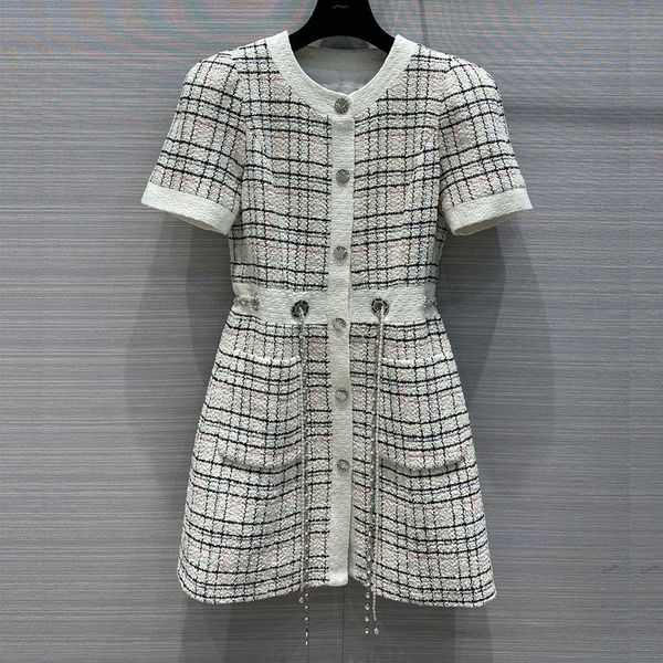 

french haute couture high-end dress, exquisite temperament, small fragrance, white dress, women's summer 2023 new style 7, Black;gray