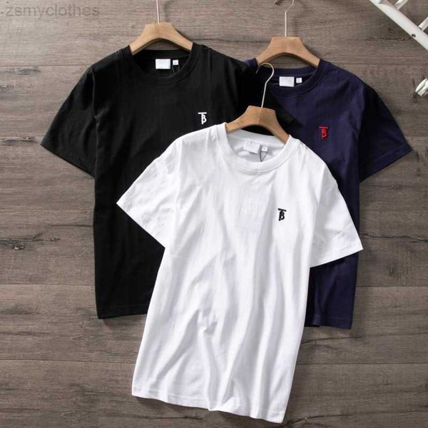 

men's t-shirts tb embroidered short sleeve t shirt men women sweatshirt burb designer t shirts mens crew neck pullover cotton tshirt ov, White;black