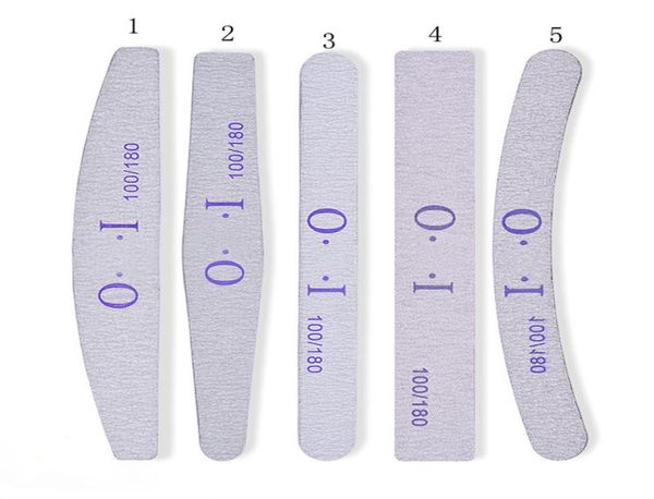 

100pcs nail files sanding 100180 curve banana for nail art tips buffer nail file manicure tools 5 styles random2965241