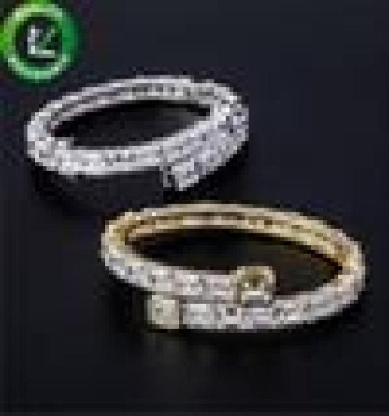 

hip hop jewelry cuff women mens bracelets iced out diamond bangles gold silver fashion bracelet luxury designer cubic zirconia jew9738092, White