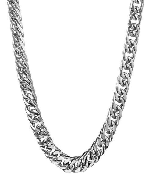 

15mm 16039039 40039039 inches customize length mens stainless steel necklace curb cuban link chain fash5295331, Silver