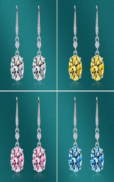 

new oval charm earrings 925 silver jewelry with zircon gemstone drop earrings accessories women039s wedding party birthday gift9681538, Golden