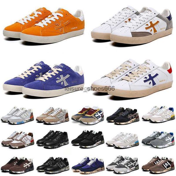 

designer premiata mick sneaker steven genuine training casual shoes italy brand layer leather cowskin mick lander premiatas shoe mens traine, Black