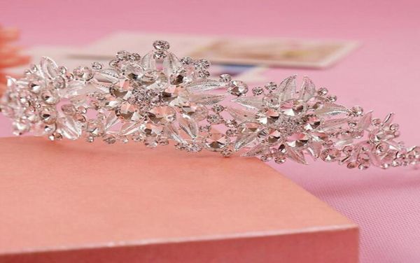 

new crowns hair accessory rhinestone jewels pretty crown without comb tiara hairband bling bling wedding accessories ly181269442, Silver
