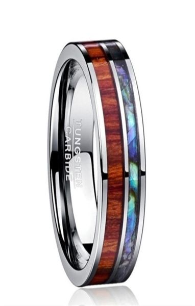

8mm hawaiian koa wood and abalone shell tungsten carbide rings wedding bands for men jewelry size 6133499746, Silver