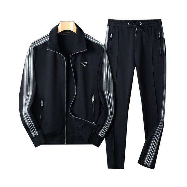 

2023 designers men's tracksuits european station autumn casual sports suit men's fashion versatile splicing long-sleeve handsome y, Gray