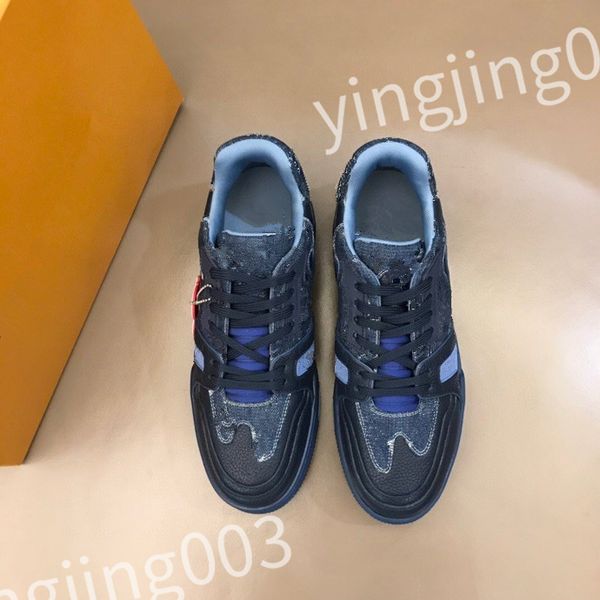 

designer sneakers classic men trainer casual shoes vintage platform trainers denim shoes rubber canvas leather sneaker rd220803, Black