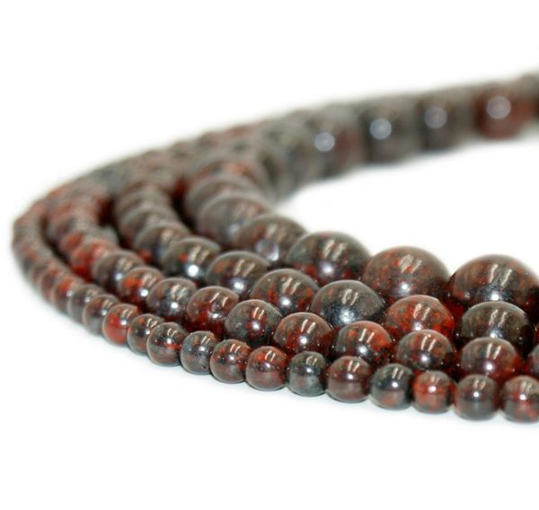 

natural stone red brecciated jasper beads round gemstone loose beads for diy bracelet jewelry making 1 strand 15 inches 410 mm2514413, Black