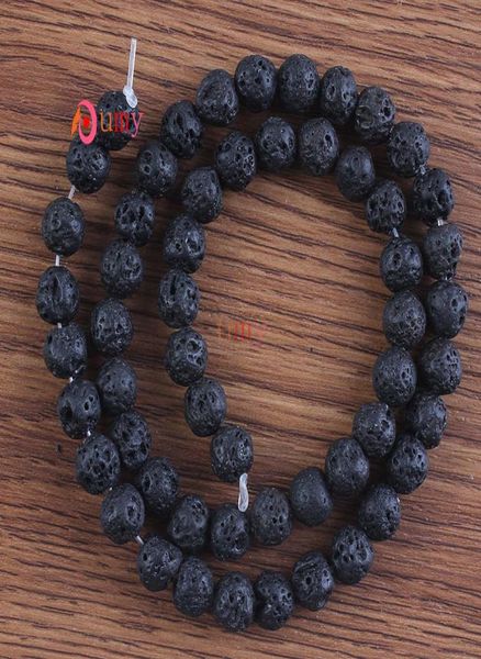

whole 10 strands simple style natural volcanic lava stone round loose beads charm jewelry bracelet making5448989, Black