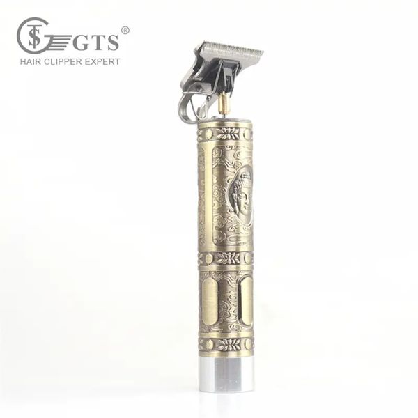 

gts-1012-2 professional electric hair trimmer metal carving vintage design cordless hair cutting machine electric hair clipper