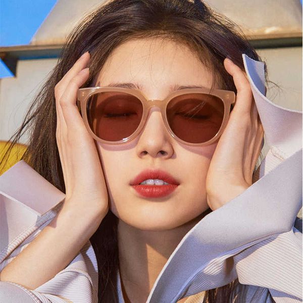 

new korean red trend jelly tea sunglasses, White;black