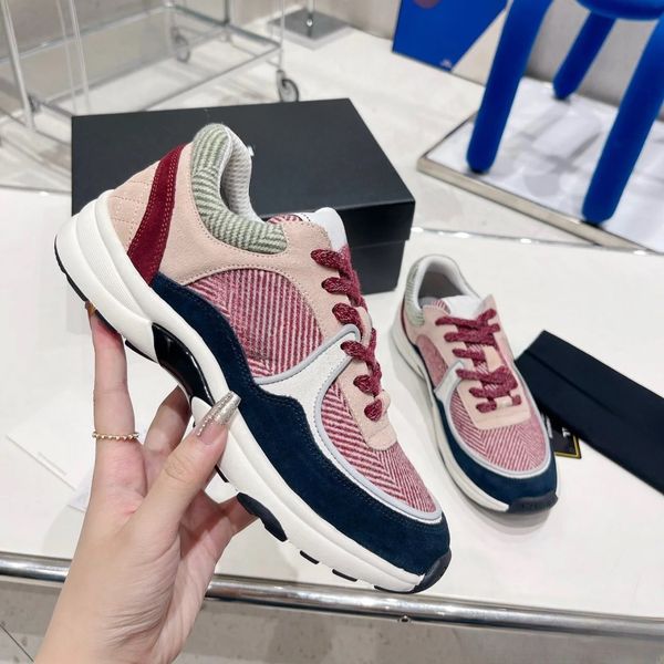 

designer sneakers vintage suede casual shoes calfskin reflective sneakers women's sneakers channel women's fashion platform lace-u