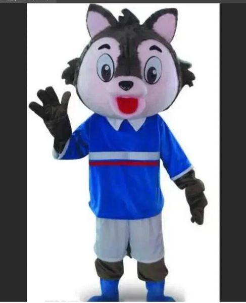 

farmer wolf fancy dress cartoon animal mascot costume, Red;yellow