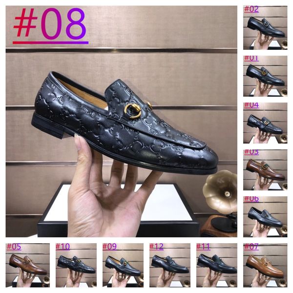 

35 style mens party wedding slip on dress shoes formal business oxford shoes 2021 male brand comfortable leisure flats, Black