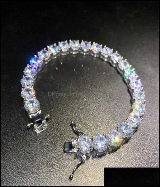 

jewelryiced out diamond tennis bracelets mens gold sier hip hop jewelry 8mm zircon bracelet drop delivery 2021 mchvr4812261, Golden;silver