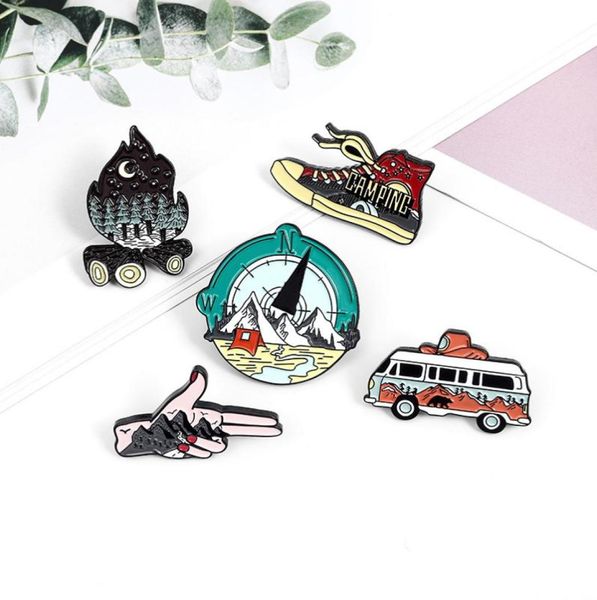 

vintage bus fire shoes enamel brooches pin for women fashion dress coat shirt demin metal brooch pins badges promotion gift 2021 n6377534, Gray