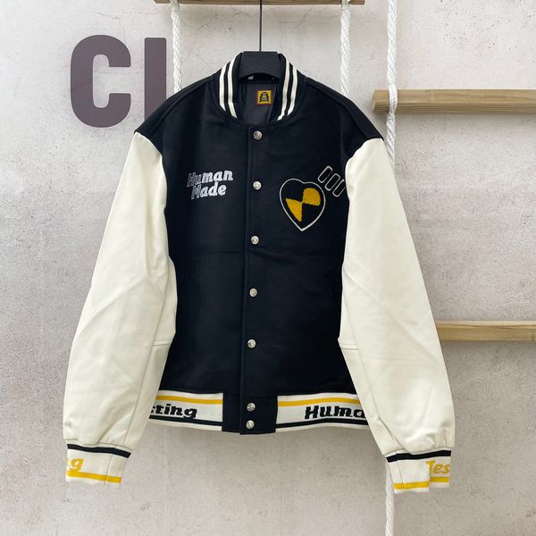 

men jacket human made atexting baseball coat uniform single breasted jackets varsity coats designer jacket oversized athleisure st19445, Black;brown