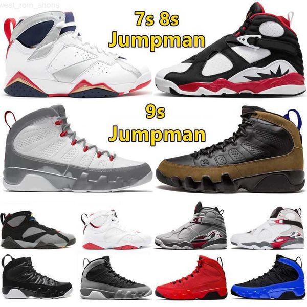 

7 jumpman 8 9 mens basketball shoes 7s trophy room z mist 8s paprika taxi three peat 9s university blue particle grey gym red men trainers s, Black
