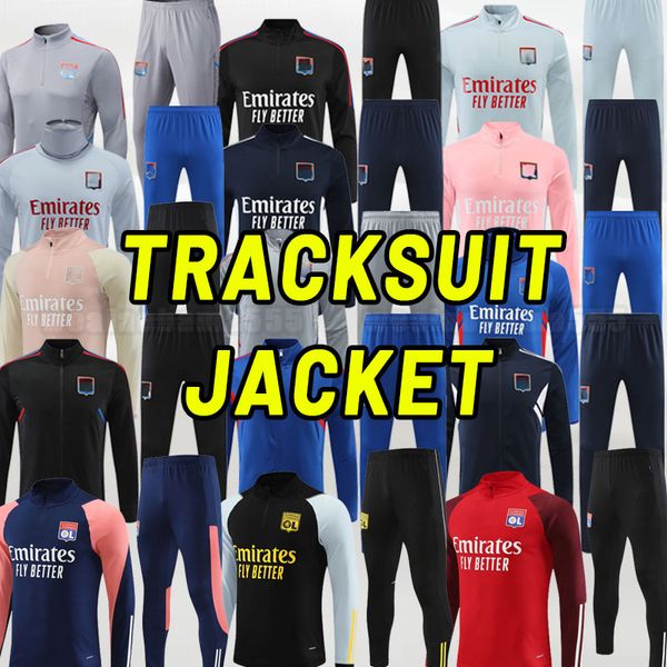 

long sleeve 23/24 maillot lyon soccer tracksuits 2024 2024 lyonnais jersey maillot de foot ol football shirts traore memphis men training se, Black