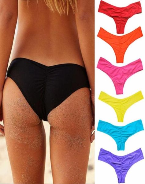 

twopiece suits swimwear women briefs bikini bottom side ties brazilian thong swimsuit classic cut bottoms biquini swim short ladi9081020