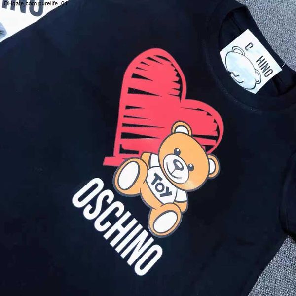 

designer luxury brand t-shirt broken head bear children short sleeve summer loose half sleeve fashion childrens wear kids boy tees girl clo, Blue