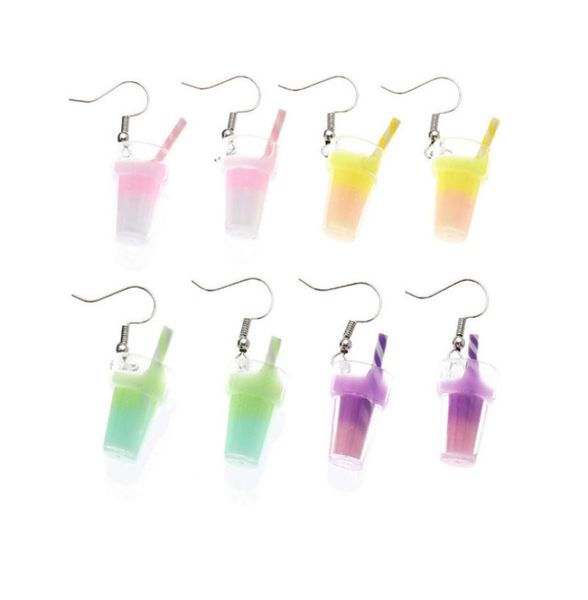 

personality charm earring for women glass handmade cute girls gift ice cream fun drink cup earrings european and american7037620, Golden