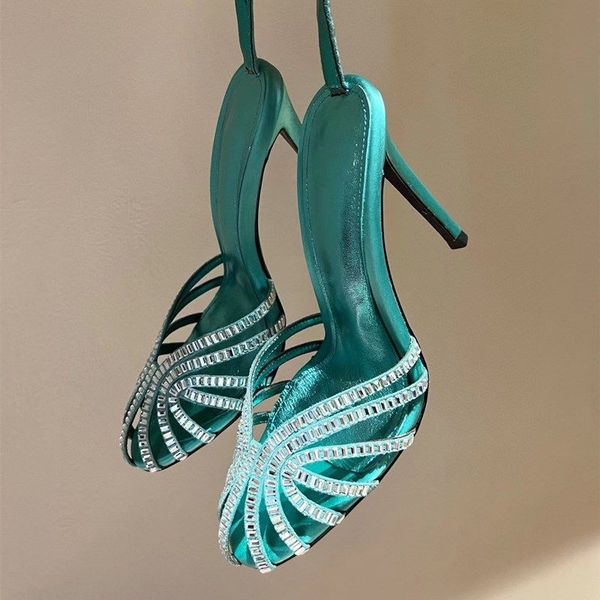 

alevi milano high-heeled sandals crystal-encrusted strap spool designers party dress shoewomen's 11cm luxury street style shoes factory, Black