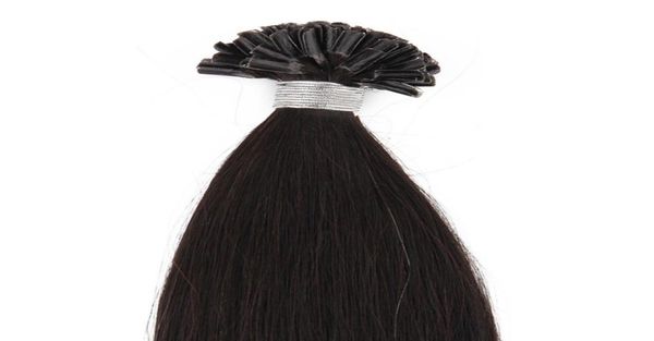 

1 itip prebonded brazilian human hair 1gstrand 100gset 20quot 1 2 33 613 hair extensions silky straight 5054404, Black