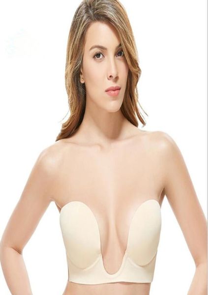 

drop onepiece deep u silicone bra concealed invisible chest strap nipple strapless underwear 4 sizes for choice5351705
