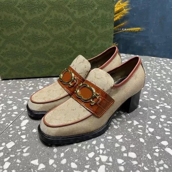 

classic cowhide designer woman shoes bar banquet princess wedding lady super thick high heel shoe 5.5cm metal buckle leather black gold high